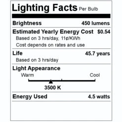 Satco LED Light Bulb (18402) 7 Satco LED Light Bulb (18402) -Light Bulbs Shop 18402 Lighting Facts Labelmd