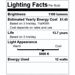Feit Electric LED Light Bulb (3 Pack) (18557) 7 Feit Electric LED Light Bulb (3 Pack) (18557) -Light Bulbs Shop 18557 Lighting Facts Labelmd