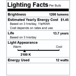 Feit Electric LED Light Bulb (4 Pack) (18576) 7 Feit Electric LED Light Bulb (4 Pack) (18576) -Light Bulbs Shop 18576 Lighting Facts Labelmd