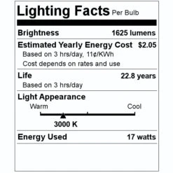 TCP LED Light Bulb (18948) -Light Bulbs Shop 18948 Lighting Facts Labelmd