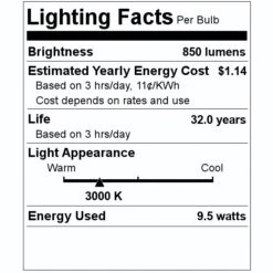 TCP LED Downlight (19271) -Light Bulbs Shop 19271 Lighting Facts Labelmd