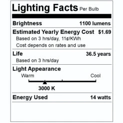 TCP LED Recessed Retrofit Kit (19566) -Light Bulbs Shop 19566 Lighting Facts Labelmd