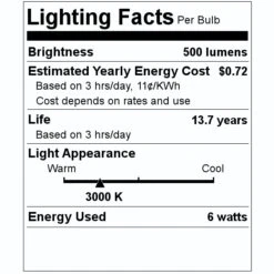 Satco LED Light Bulb (20568) 7 Satco LED Light Bulb (20568) -Light Bulbs Shop 20568 Lighting Facts Labelmd