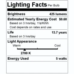 Satco LED Antique Filament Light Bulb (20667) 11 Satco LED Antique Filament Light Bulb (20667) -Light Bulbs Shop 20667 Lighting Facts Labelmd