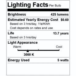 Satco LED Light Bulb (20668) 7 Satco LED Light Bulb (20668) -Light Bulbs Shop 20668 Lighting Facts Labelmd
