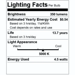 Satco LED Light Bulb (2-Pack) (21726) 7 Satco LED Light Bulb (2-Pack) (21726) -Light Bulbs Shop 21726 Lighting Facts Labelmd