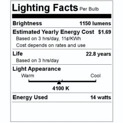 TCP LED Reflector Flood Retrofit (24597) -Light Bulbs Shop 24597 Lighting Facts Labelmd
