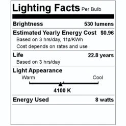 TCP LED Reflector Flood Retrofit (24684) -Light Bulbs Shop 24684 Lighting Facts Labelmd