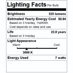 TCP LED Reflector Flood Retrofit (24797) -Light Bulbs Shop 24797 Lighting Facts Labelmd