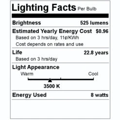 TCP LED Reflector Flood Retrofit (24859) -Light Bulbs Shop 24859 Lighting Facts Labelmd