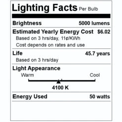 TCP LED Recessed Downlight (24950) -Light Bulbs Shop 24950 Lighting Facts Labelmd