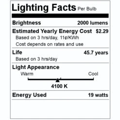 TCP LED Light Bulb (25992) -Light Bulbs Shop 25992 Lighting Facts Labelmd
