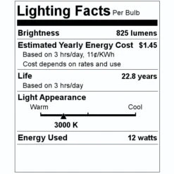 TCP LED Reflector Flood Retrofit (26660) -Light Bulbs Shop 26660 Lighting Facts Labelmd