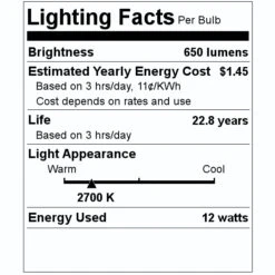 TCP LED Reflector Flood Retrofit (26694) -Light Bulbs Shop 26694 Lighting Facts Labelmd