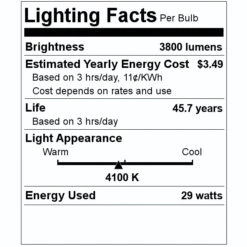 TCP LED Flat Panel (27349) -Light Bulbs Shop 27349 Lighting Facts Labelmd
