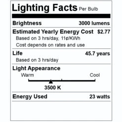 TCP LED Flat Panel (27352) -Light Bulbs Shop 27352 Lighting Facts Labelmd