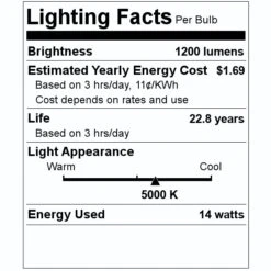 TCP LED Reflector Flood Retrofit (27425) -Light Bulbs Shop 27425 Lighting Facts Labelmd