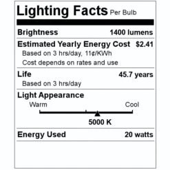 TCP LED Ceiling Light Fixture (27533) -Light Bulbs Shop 27533 Lighting Facts Labelmd