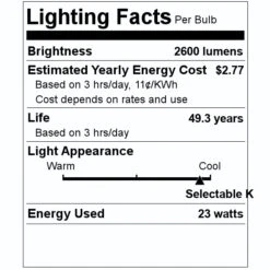TCP LED Flat Panel (28301) -Light Bulbs Shop 28301 Lighting Facts Labelmd