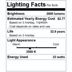 TCP LED Troffer (28449) -Light Bulbs Shop 28449 Lighting Facts Labelmd