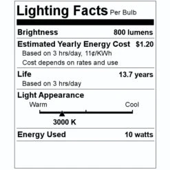 Satco LED Light Bulb (4-Pack) (28561) 7 Satco LED Light Bulb (4-Pack) (28561) -Light Bulbs Shop 28561 Lighting Facts Labelmd