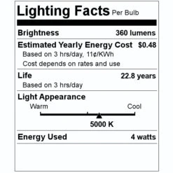 Satco LED Light Bulb (28595) -Light Bulbs Shop 28595 Lighting Facts Labelmd