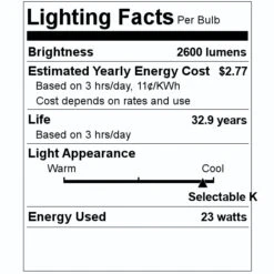 TCP LED Troffer (28611) -Light Bulbs Shop 28611 Lighting Facts Labelmd