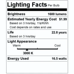 Satco LED (28653) -Light Bulbs Shop 28653 Lighting Facts Labelmd