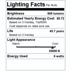 Satco LED Light Bulb (28727) -Light Bulbs Shop 28727 Lighting Facts Labelmd 1