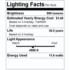 Satco LED Retrofit Downlight (29063) -Light Bulbs Shop 29063 Lighting Facts Labelmd