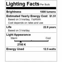 Satco LED Reflector Flood Retrofit (29420) -Light Bulbs Shop 29420 Lighting Facts Labelmd