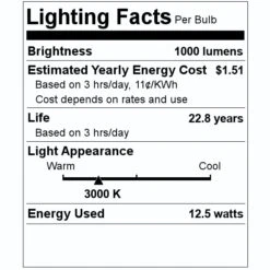 Satco LED Reflector Flood Retrofit (29421) -Light Bulbs Shop 29421 Lighting Facts Labelmd