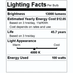 Satco LED Light Bulb (29676) -Light Bulbs Shop 29676 Lighting Facts Labelmd