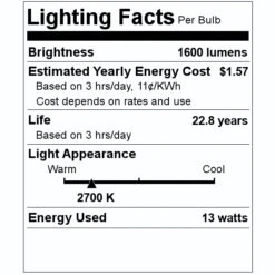 Maxlite LED Light Bulb (30229) -Light Bulbs Shop 30229 Lighting Facts Labelmd