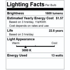 Maxlite LED Light Bulb (30230) -Light Bulbs Shop 30230 Lighting Facts Labelmd