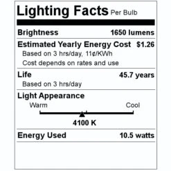 TCP LED Light Bulb (30344) 7 TCP LED Light Bulb (30344) -Light Bulbs Shop 30344 Lighting Facts Labelmd