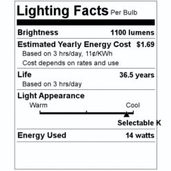 TCP LED Recessed Downlight (30898) -Light Bulbs Shop 30898 Lighting Facts Labelmd