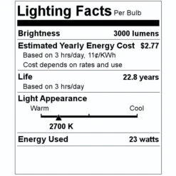 TCP LED Light Bulb (31044) -Light Bulbs Shop 31044 Lighting Facts Labelmd