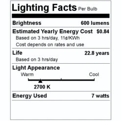 TCP LED Narrow Flood Retrofit (31285) -Light Bulbs Shop 31285 Lighting Facts Labelmd