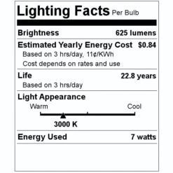 TCP LED Flood Retrofit (31289) -Light Bulbs Shop 31289 Lighting Facts Labelmd