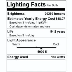 Venture LED Highbay Fixture (33628) -Light Bulbs Shop 33628 Lighting Facts Labelmd