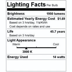 GE LED Light Bulb (34283) -Light Bulbs Shop 34283 Lighting Facts Labelmd