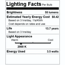 Next Glow LED Light Bulb (35081) -Light Bulbs Shop 35081 Lighting Facts Labelmd