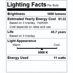 GE LED Light Bulb (35789) -Light Bulbs Shop 35789 Lighting Facts Labelmd