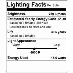Satco LED Retrofit Downlight (39063) -Light Bulbs Shop 39063 Lighting Facts Labelmd
