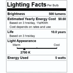 Sylvania LED Light Bulb (2 Pack) (40215) 7 Sylvania LED Light Bulb (2 Pack) (40215) -Light Bulbs Shop 40215 Lighting Facts Labelmd
