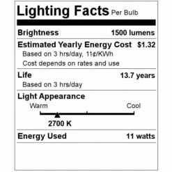 Sylvania LED Light Bulb (4 Pack) (40253) -Light Bulbs Shop 40253 Lighting Facts Labelmd