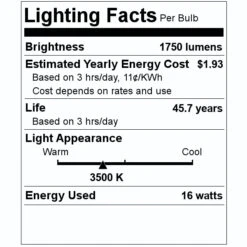Sylvania LED Light Bulb (40408) -Light Bulbs Shop 40408 Lighting Facts Labelmd