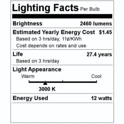 Nuvo LED Track Head (40477) -Light Bulbs Shop 40477 Lighting Facts Labelmd