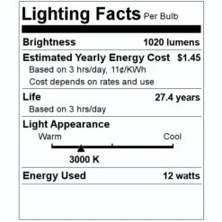 Nuvo LED Track Head (40494) -Light Bulbs Shop 40494 Lighting Facts Labelmd